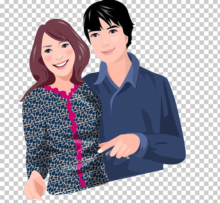 Shopping Couple Illustration PNG, Clipart, Black Hair, Blue, Boy, Child, Conversation Free PNG Download