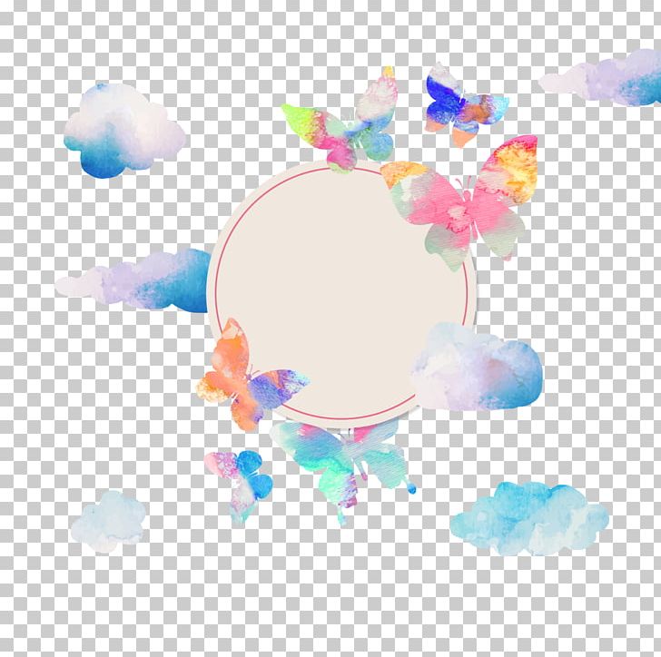 Butterfly Euclidean Watercolor Painting PNG, Clipart, Blue, Butterfly Vector, Christmas Decoration, Circle, Clouds Free PNG Download