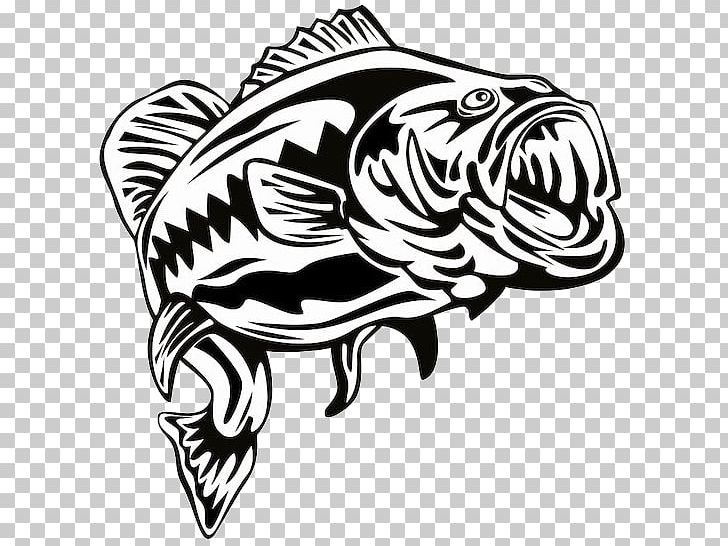 largemouth bass clip art black and white