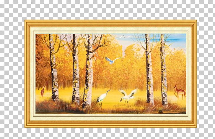 Mural Wall Painting Oil Paint PNG, Clipart, European, Flower, Golden Frame, Interior Design Services, Landscape Free PNG Download