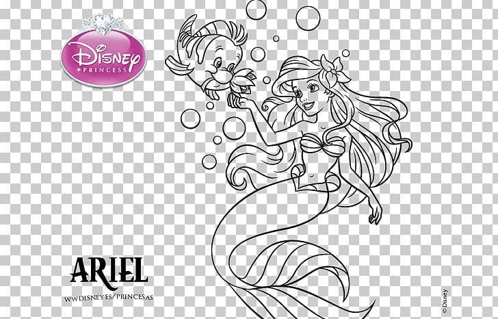 Ariel La Sirenita Y Otros Cuentos Rapunzel Flounder Princess Aurora PNG, Clipart, Ariel, Art, Artwork, Black, Cartoon Free PNG Download