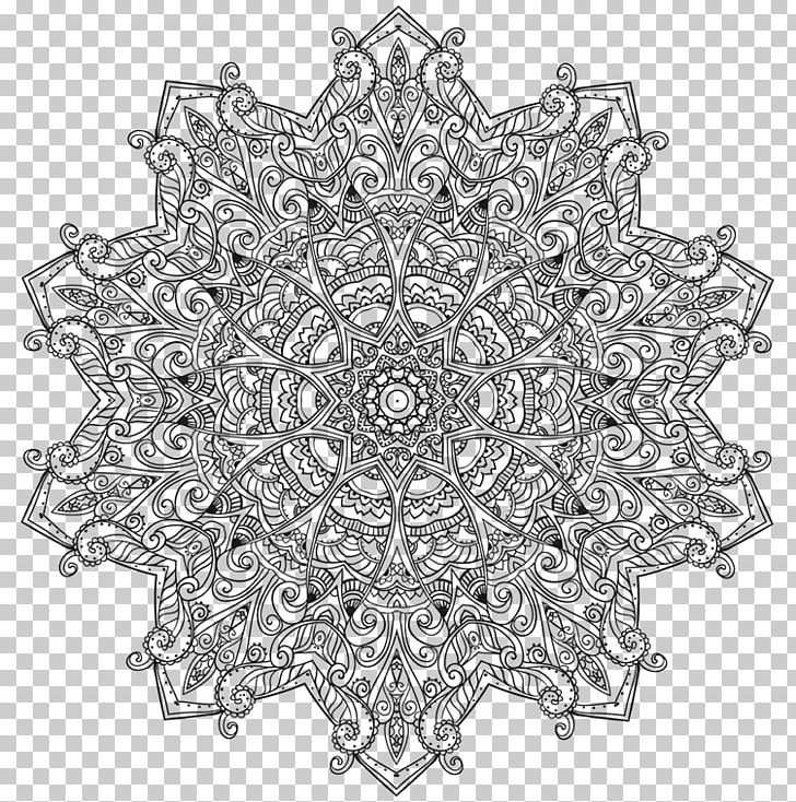 Mandala Drawing Coloring Book PNG, Clipart, Abstract, Area, Black And White, Child, Circle Free PNG Download