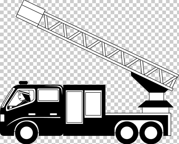 Car Fire Engine Truck Black And White PNG, Clipart, Angle, Area, Automotive Design, Brand, Car Free PNG Download