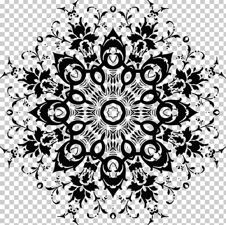 Black And White Visual Arts Floral Design Drawing Flower PNG, Clipart, Black, Black And White, Circle, Drawing, Flora Free PNG Download
