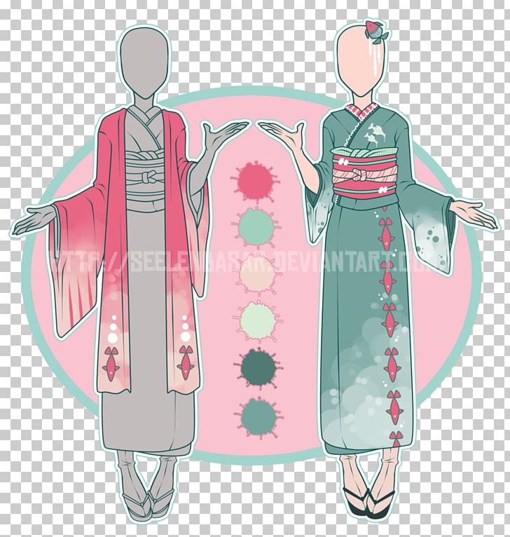 Clothing Drawing Kimono Outerwear Dress PNG, Clipart, Art, Clothing ...