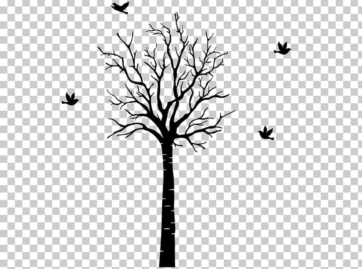 Twig Flowering Plant Plant Stem Leaf PNG, Clipart, Baum, Beak, Bird, Black And White, Branch Free PNG Download