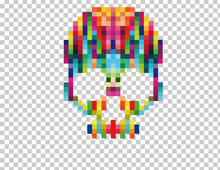 T-shirt Pixel Skull PNG, Clipart, Art, Circle, Fantasy, Line, Mosaic Free PNG Download