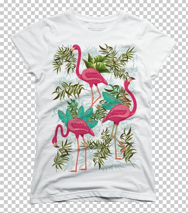 Printed T-shirt Flamingo Top PNG, Clipart, Beak, Bird, Blouse, Bluza, Casual Free PNG Download