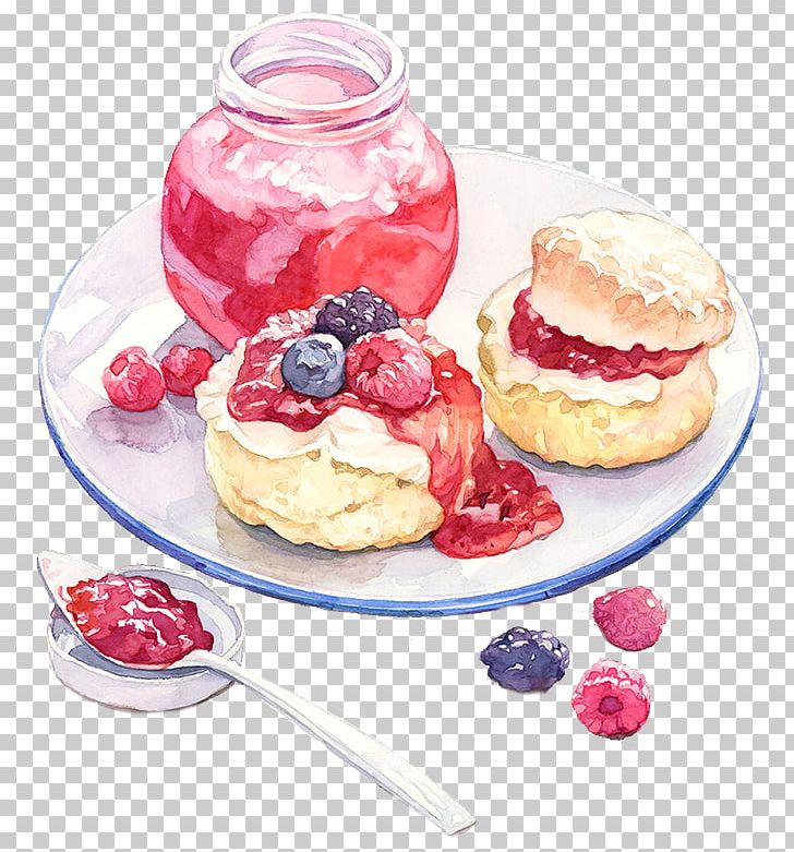 Food Watercolor Painting Sauce Dessert Illustration PNG, Clipart, Acid, Aedmaasikas, Bitter, Breakfast, Cake Free PNG Download