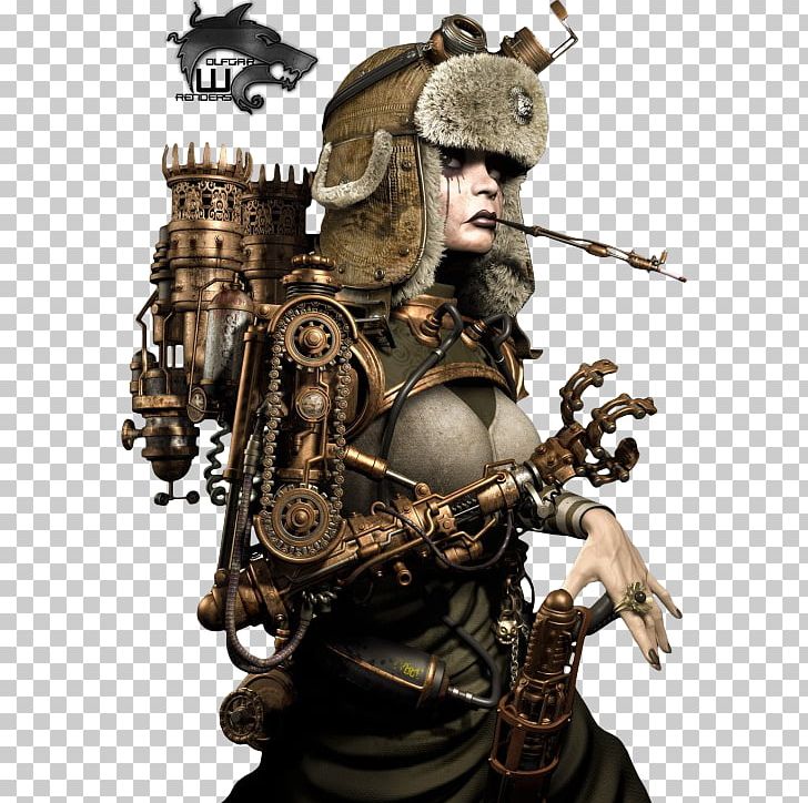 Premium Photo  Steampunk Cyborg With Mechanical Arm And Monocle Generative  AI