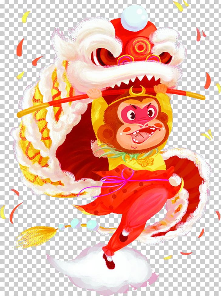 China Lion Dance Chinese New Year Monkey PNG, Clipart, Animals, Boy Cartoon, Cartoon, Cartoon Character, Cartoon Eyes Free PNG Download