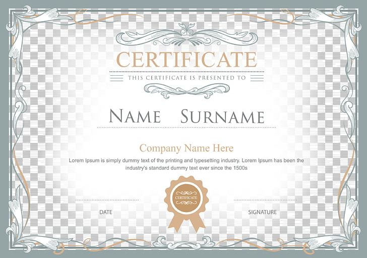 Academic Certificate Illustration PNG, Clipart, Certificate, Certificate Border, Certificate Vector, Encapsulated Postscript, Happy Birthday Vector Images Free PNG Download