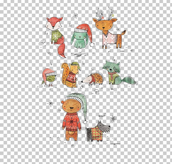 Christmas Card Illustrator Illustration PNG, Clipart, Animal, Area, Art, Cartoon, Christmas Decoration Free PNG Download
