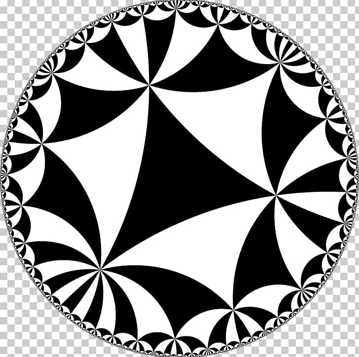 Hyperbolic Geometry Hyperbolic Space Tessellation Poincaré Disk Model Triangle PNG, Clipart, Area, Art, Black, Black And White, Checkers Free PNG Download
