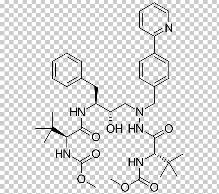 Atazanavir AIDS HIV-1 Protease Protease Inhibitor Pharmaceutical Drug PNG, Clipart, Angle, Antiviral Drug, Area, Atazanavir, Black And White Free PNG Download