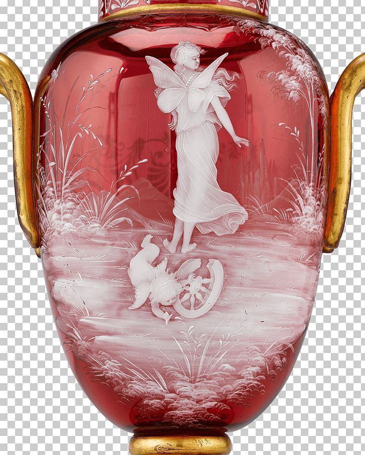 Vase Cranberry Glass Bohemian Glass Victorian Era Png Clipart