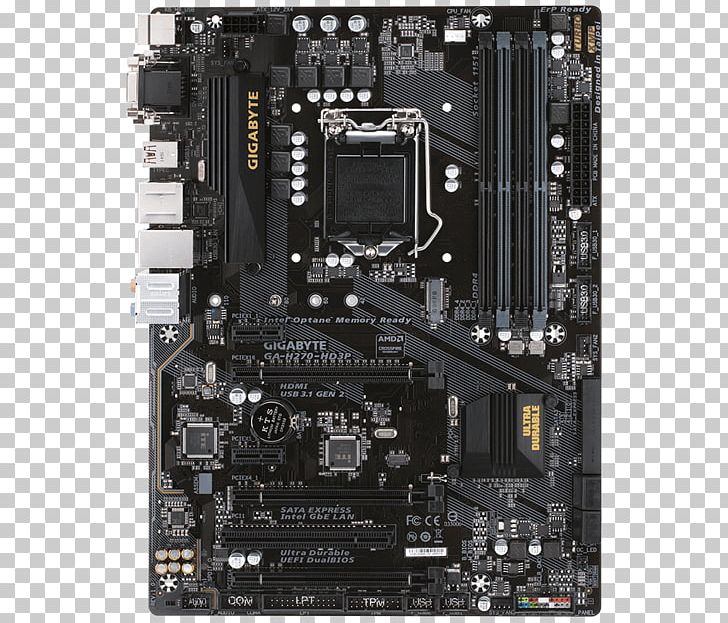 LGA 1151 Motherboard GIGABYTE GA-B250M-D3H ATX DDR4 SDRAM PNG, Clipart, Atx, Computer Accessory, Computer Component, Computer Hardware, Cpu Free PNG Download