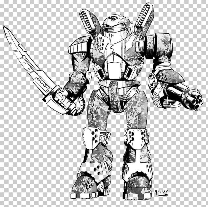 Robot Weapon Cartoon Mecha PNG, Clipart, Armour, Art, Battlemech, Black And White, Cartoon Free PNG Download