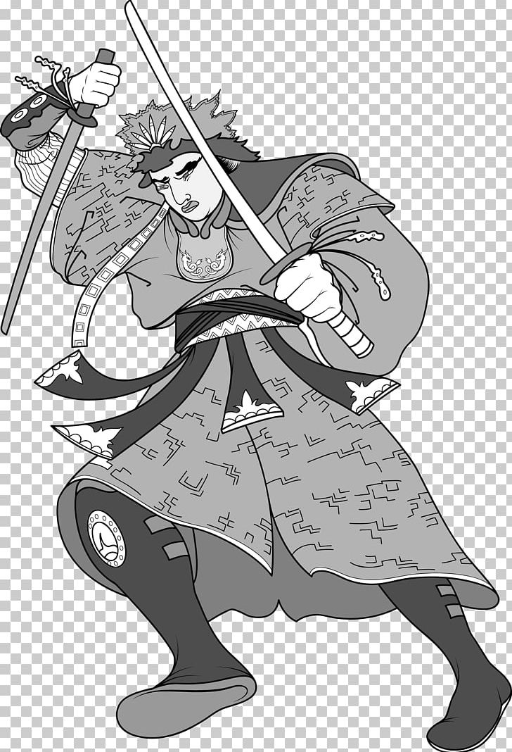 Black And White Samurai Ninja Illustration PNG, Clipart, Black Hair, Black White, Cartoon, Comics Artist, Encapsulated Postscript Free PNG Download
