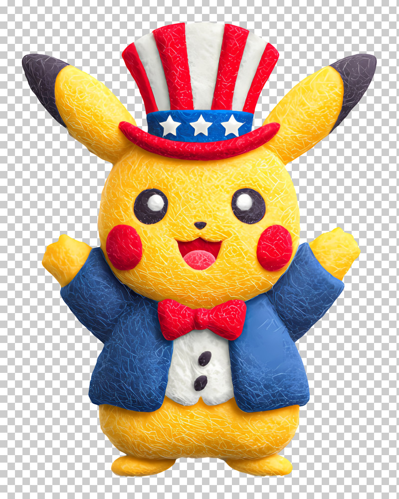 Fourth Of July Pikachu - Pikachu In Uncle Sam Outfit For Independence Day PNG
