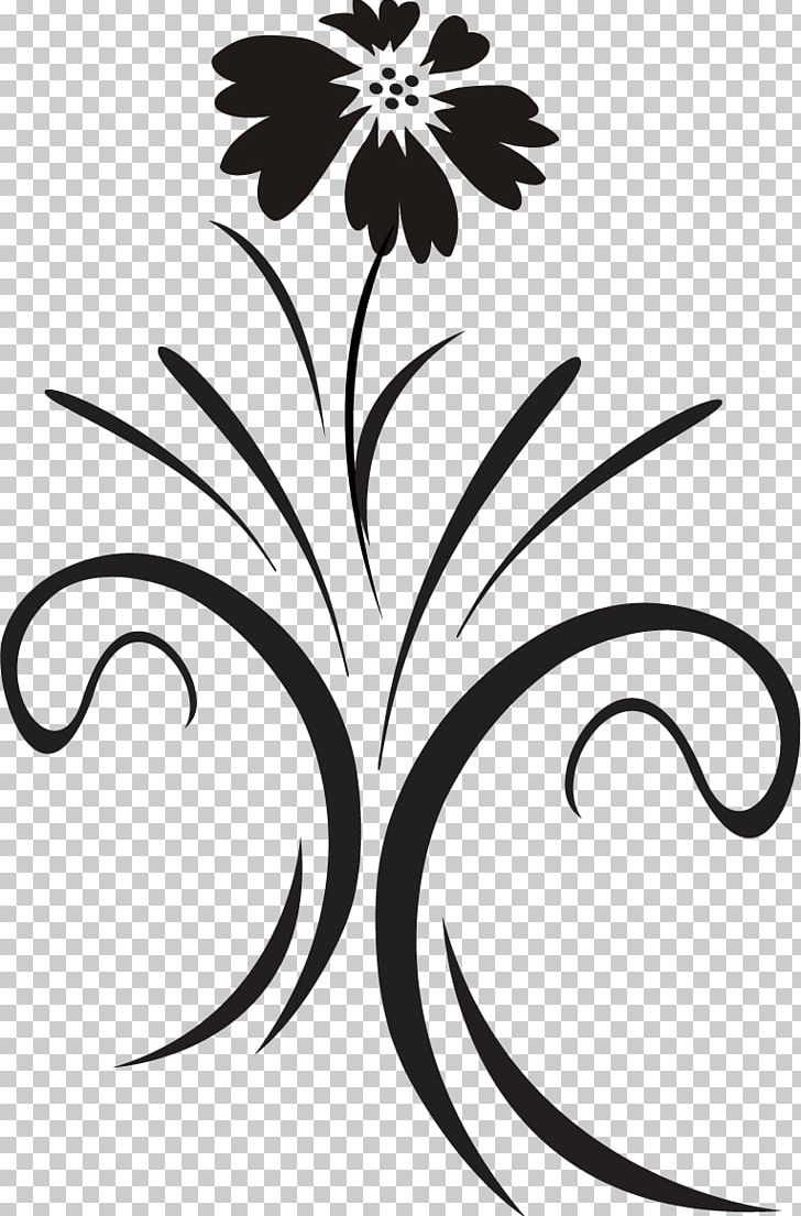 Floral Design Black And White Ornamental Plant Graphics PNG, Clipart, Black, Black And White, Branch, Cartoon, Cosmos Free PNG Download