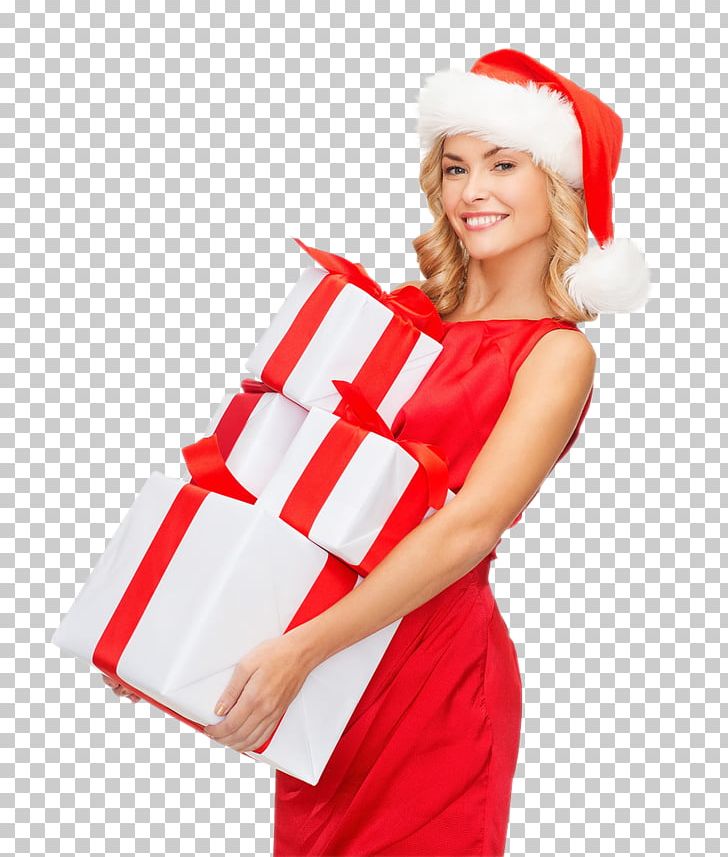 Santa Claus Gift Christmas Woman With A Hat PNG, Clipart, Box, Christmas, Christmas Gift, Christmas Ornament, Costume Free PNG Download