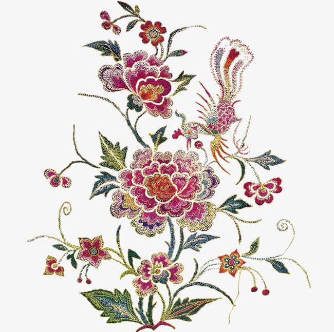 Phoenix With Flowers PNG, Clipart, Animal, Antiquity, Art, Embroidery, Flowers Free PNG Download