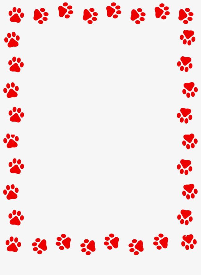Red Dog Paw Prints Border PNG, Clipart, Border Clipart, Decorative, Decorative Material, Dog Clipart, Frame Free PNG Download