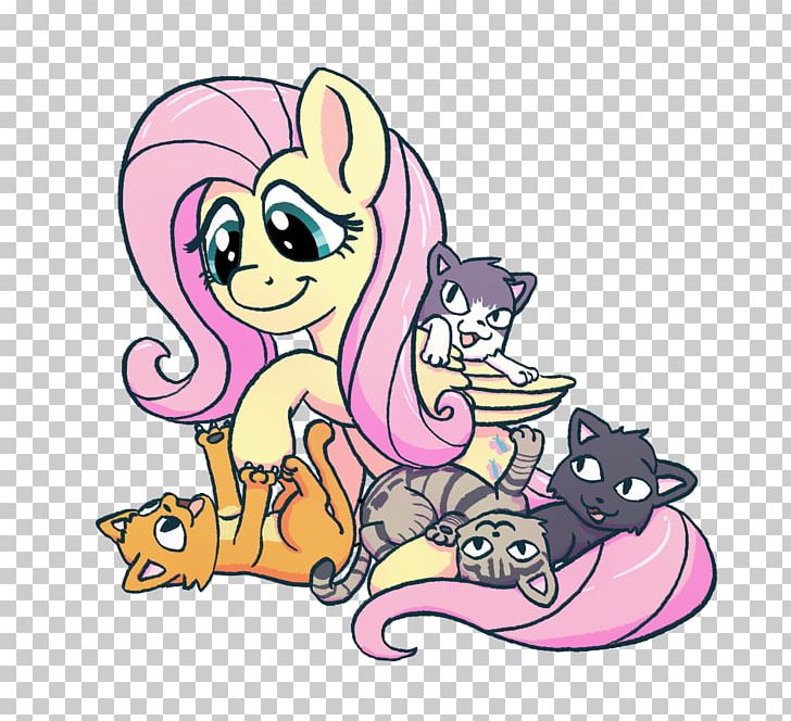 Fluttershy Cat Pony Kitten Horse PNG, Clipart, Animals, Art, Artwork, Carnivoran, Cartoon Free PNG Download