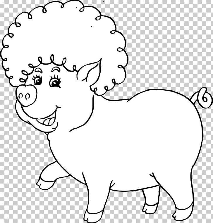 Dog Pig Drawing Color PNG, Clipart, Animals, Area, Art, Black, Black And White Free PNG Download