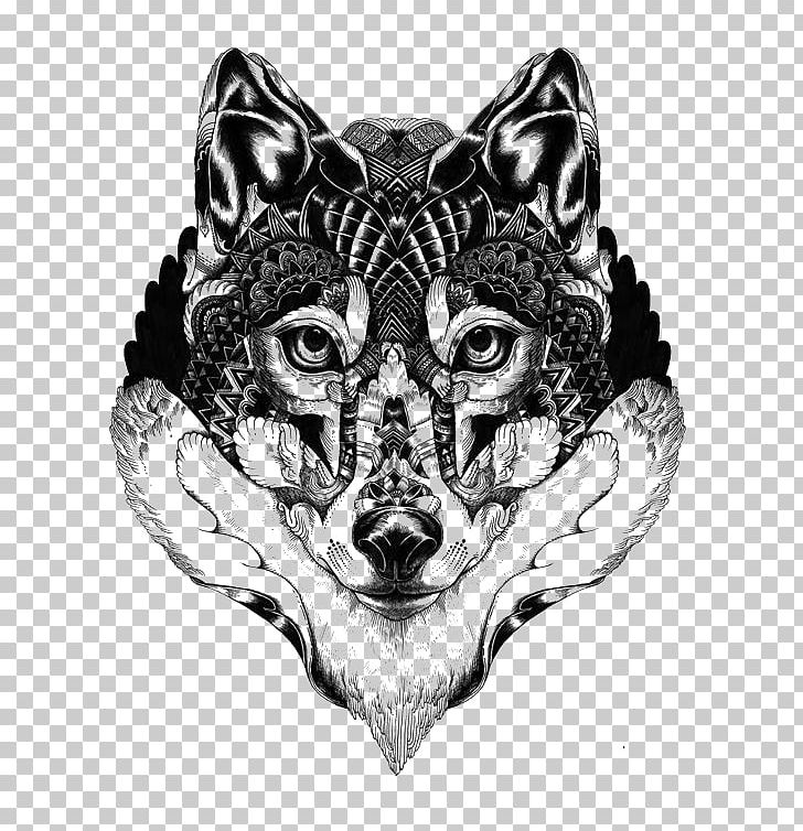 Gray Wolf Mandala Tattoo Drawing Idea PNG, Clipart, Abstract Lines, Alaska, Animals, Art, Background Black Free PNG Download