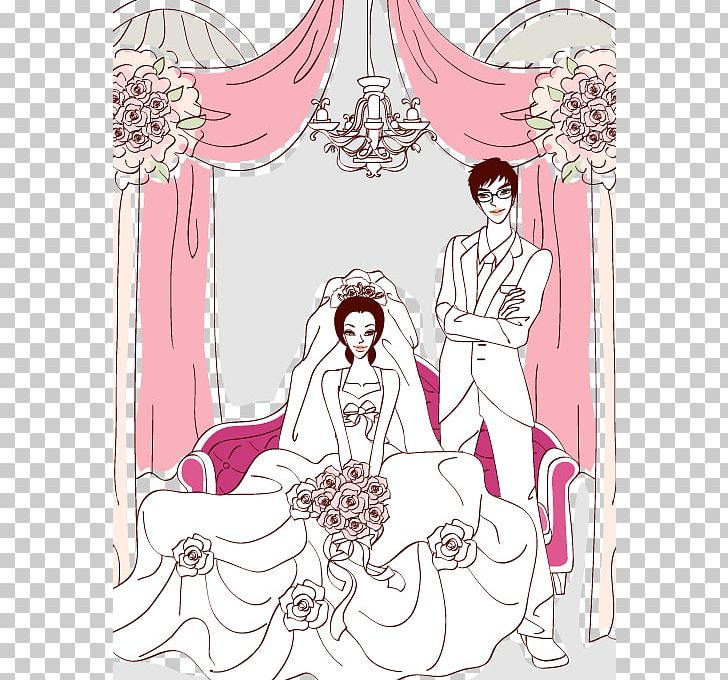 Illustration Wedding PNG, Clipart, Bride, Curtain, Design, Divorce, Fashion Design Free PNG Download
