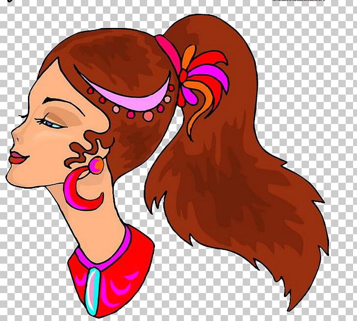 Ponytail Cartoon Girl With Blonde Hair