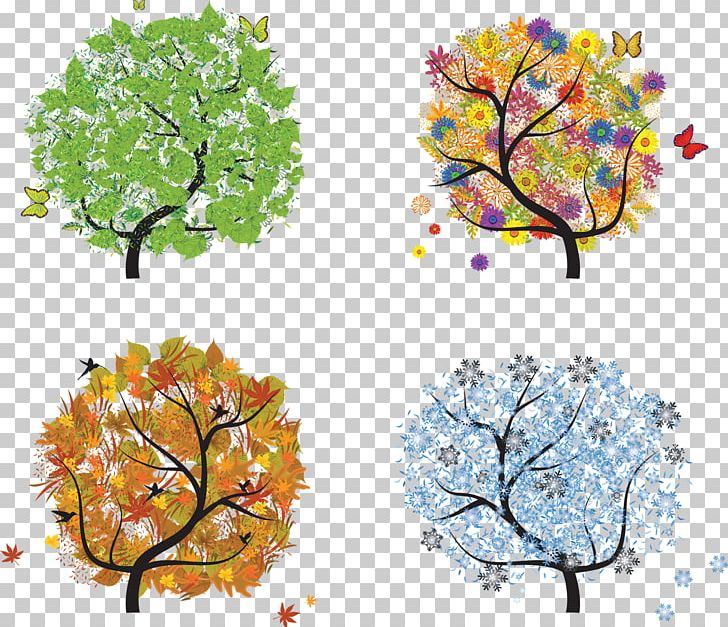 Season Summer Spring Autumn Winter PNG, Clipart, Art, Autumn, Blossom, Branch, Canvas Free PNG Download