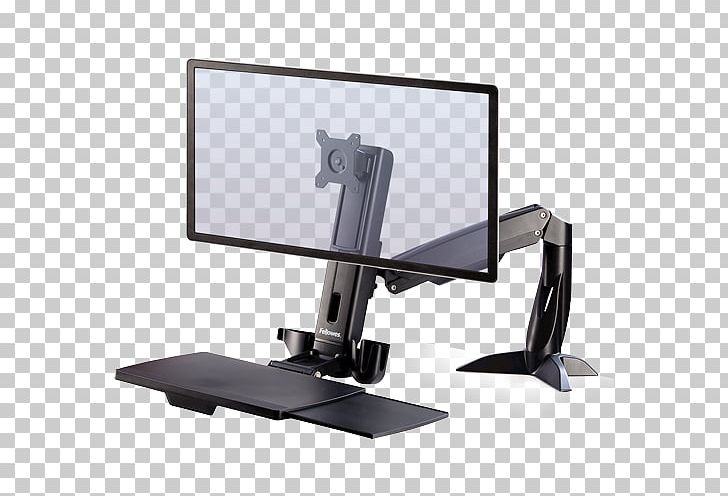 Fellowes Lotus Sit Stand Workstation Standing Desk Fellowes Brands Fellowes Lotus DX Sit Stand Workstation PNG, Clipart, Angle, Computer Monitor, Computer Monitor Accessory, Desk, Display Device Free PNG Download