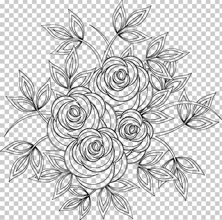 Floral Design Line Art Coloring Book Drawing PNG, Clipart, Artwork, Black, Black And White, Branch, Child Free PNG Download