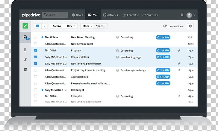 Pipedrive Computer Program Email Blind Carbon Copy Customer Relationship Management PNG, Clipart, Blind Carbon Copy, Brand, Business, Computer, Computer Monitor Free PNG Download