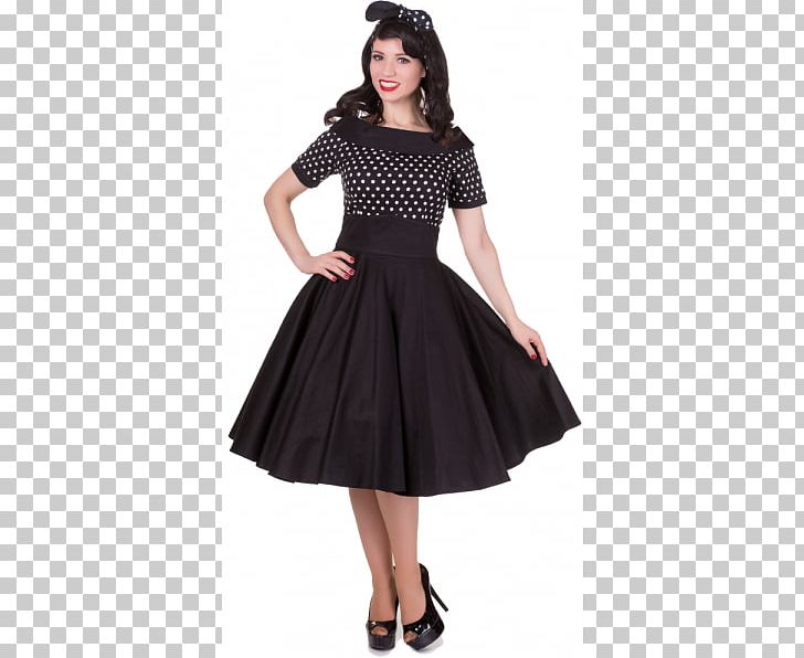 1950s Little Black Dress Polka Dot Boat Neck PNG, Clipart, 1950s, Abdomen, Black, Boat Neck, Clothing Free PNG Download