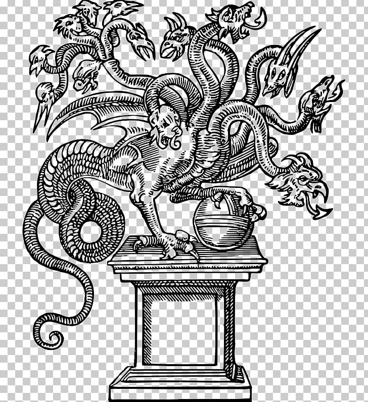 Hercules And The Lernaean Hydra Computer Icons PNG, Clipart, Art, Artwork, Black And White, Computer Icons, Dragon Free PNG Download