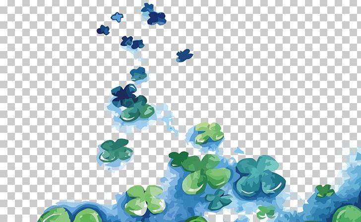Leaf Drawing Watercolor Painting PNG, Clipart, Art, Blue, Caricature, Clover Border, Clover Leaf Free PNG Download