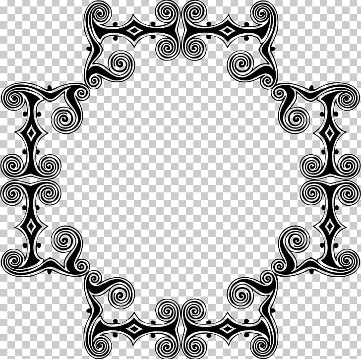 Art Floral Design PNG, Clipart, Art, Black And White, Black Frame, Body Jewelry, Border Frames Free PNG Download