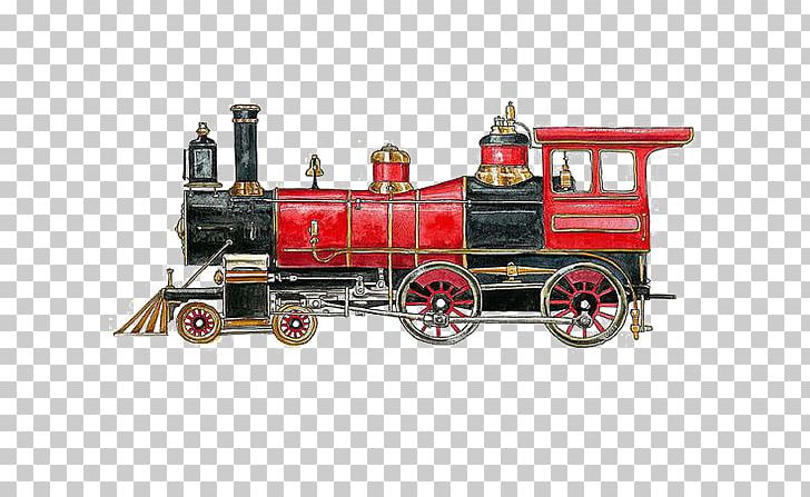 Train Rail Transport Steam Locomotive Steam Engine PNG, Clipart, Handpainted, Handpainted Train, Locomotive, Mode Of Transport, Motor Free PNG Download