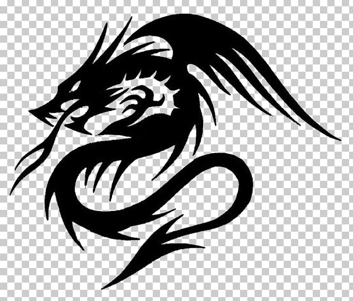 Dragon Tattoo Drawing PNG, Clipart, Art, Artistic, Black And White, Decal, Design Free PNG Download