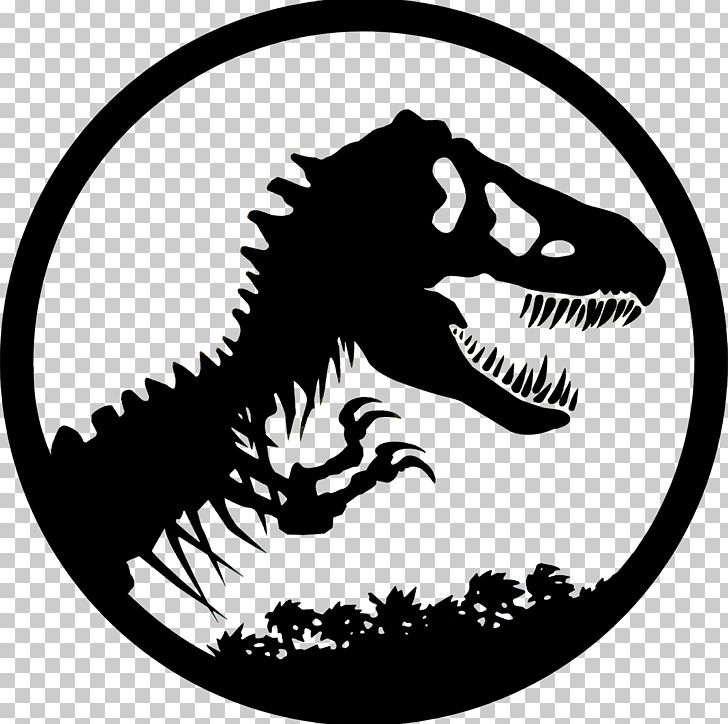 Tyrannosaurus Jurassic Park Velociraptor Dinosaur PNG, Clipart, Black And White, Clip Art, Colin Trevorrow, Dinosaur, Fictional Character Free PNG Download