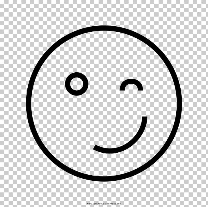 Smiley Line Art Drawing Wink Emoticon PNG, Clipart, Area, Ausmalbild, Black, Black And White, Circle Free PNG Download