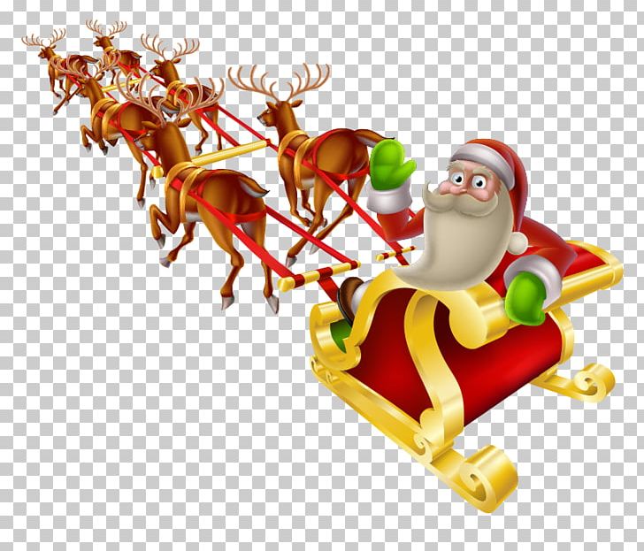 Santa Claus Reindeer Christmas Sled PNG, Clipart, Cartoon, Cartoon Santa Claus, Christmas Card, Christmas Decoration, Christmas Ornament Free PNG Download