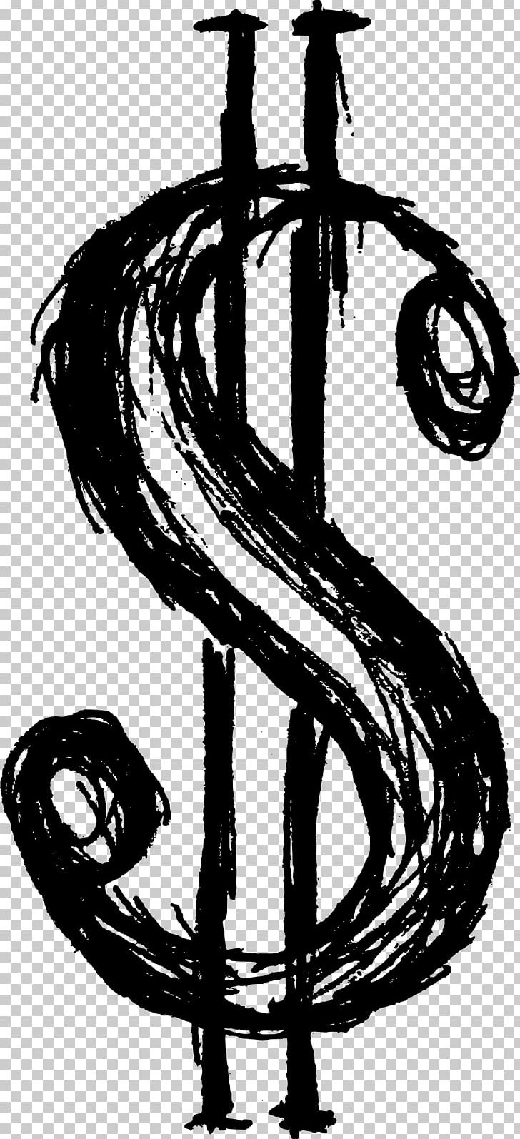 Dollar Sign Drawing Currency Symbol PNG, Clipart, Anchor, Art, Australian Dollar, Black And White, Computer Icons Free PNG Download