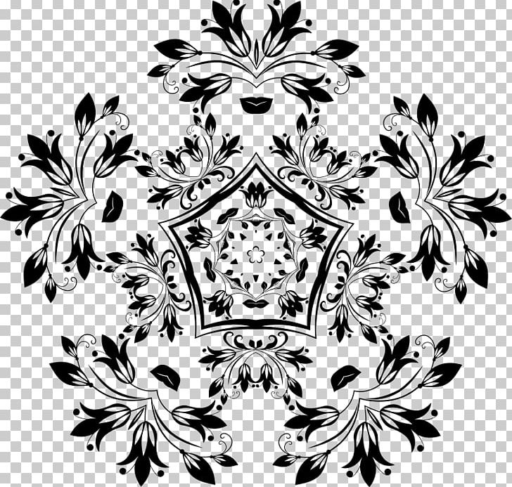 Black And White Floral Design Flower Pattern PNG, Clipart, Art, Black, Black And White, Circle, Decorative Arts Free PNG Download