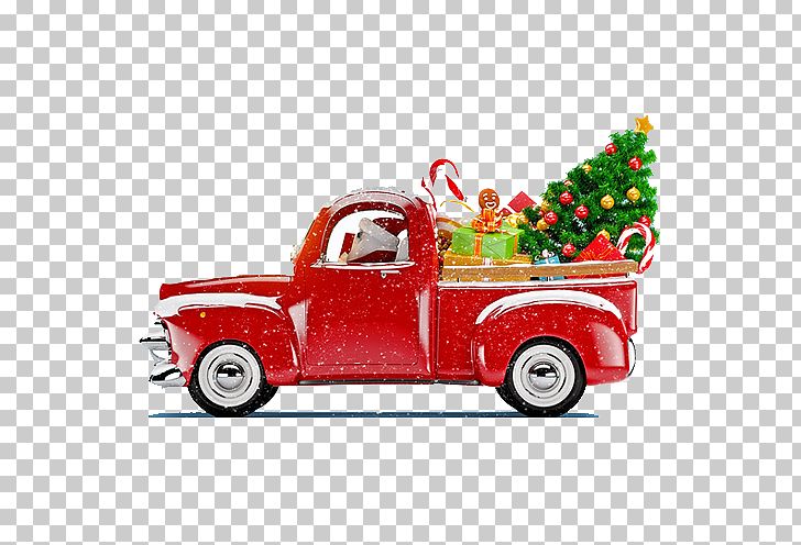Santa Claus Christmas Tree Christmas Decoration Truck PNG, Clipart, Car, Christmas, Christmas Frame, Christmas Gift, Christmas Lights Free PNG Download