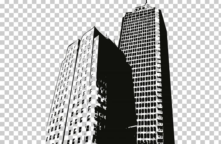 Skyscraper Tower Facade Commercial Building PNG, Clipart, Black And White, Building, Commercial Building, Commercial Property, Condominium Free PNG Download